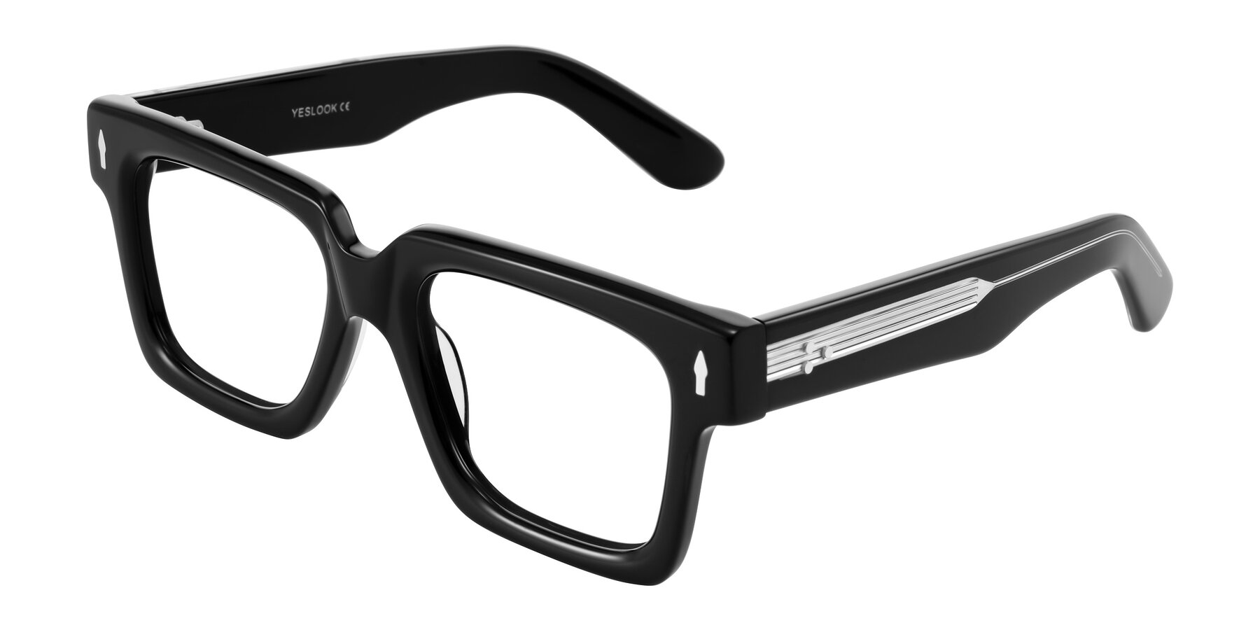 Angle of Phamn in Black with Clear Eyeglass Lenses
