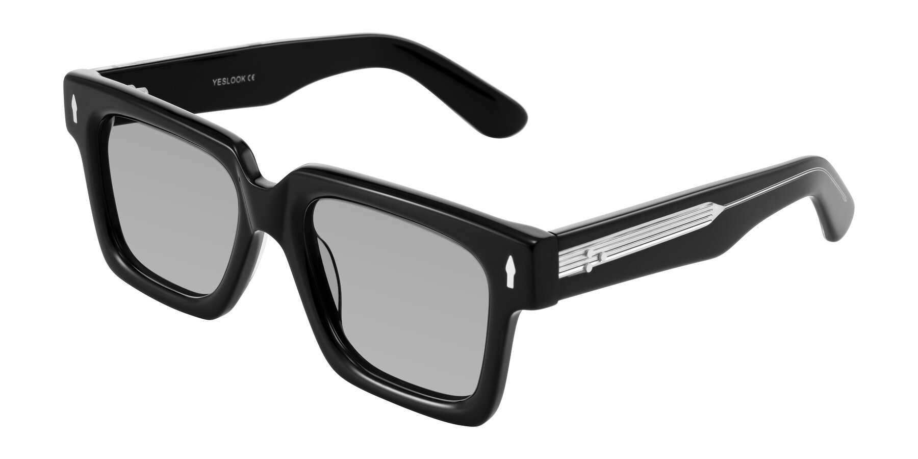 Angle of Phamn in Black with Light Gray Tinted Lenses