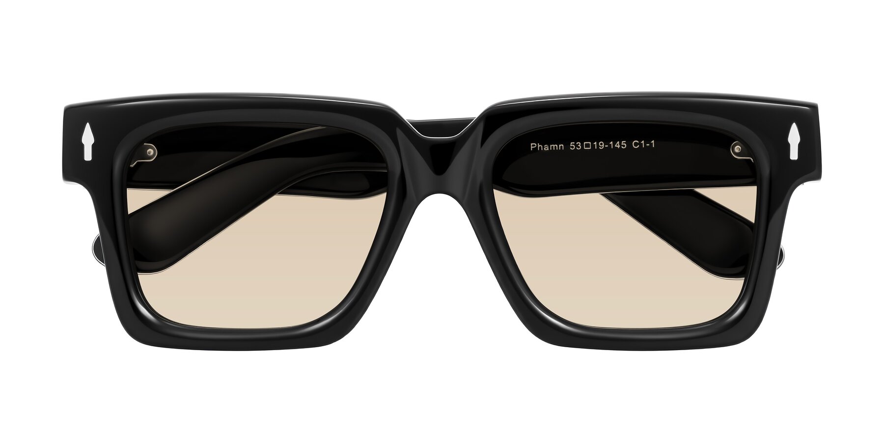 Folded Front of Phamn in Black with Light Brown Tinted Lenses