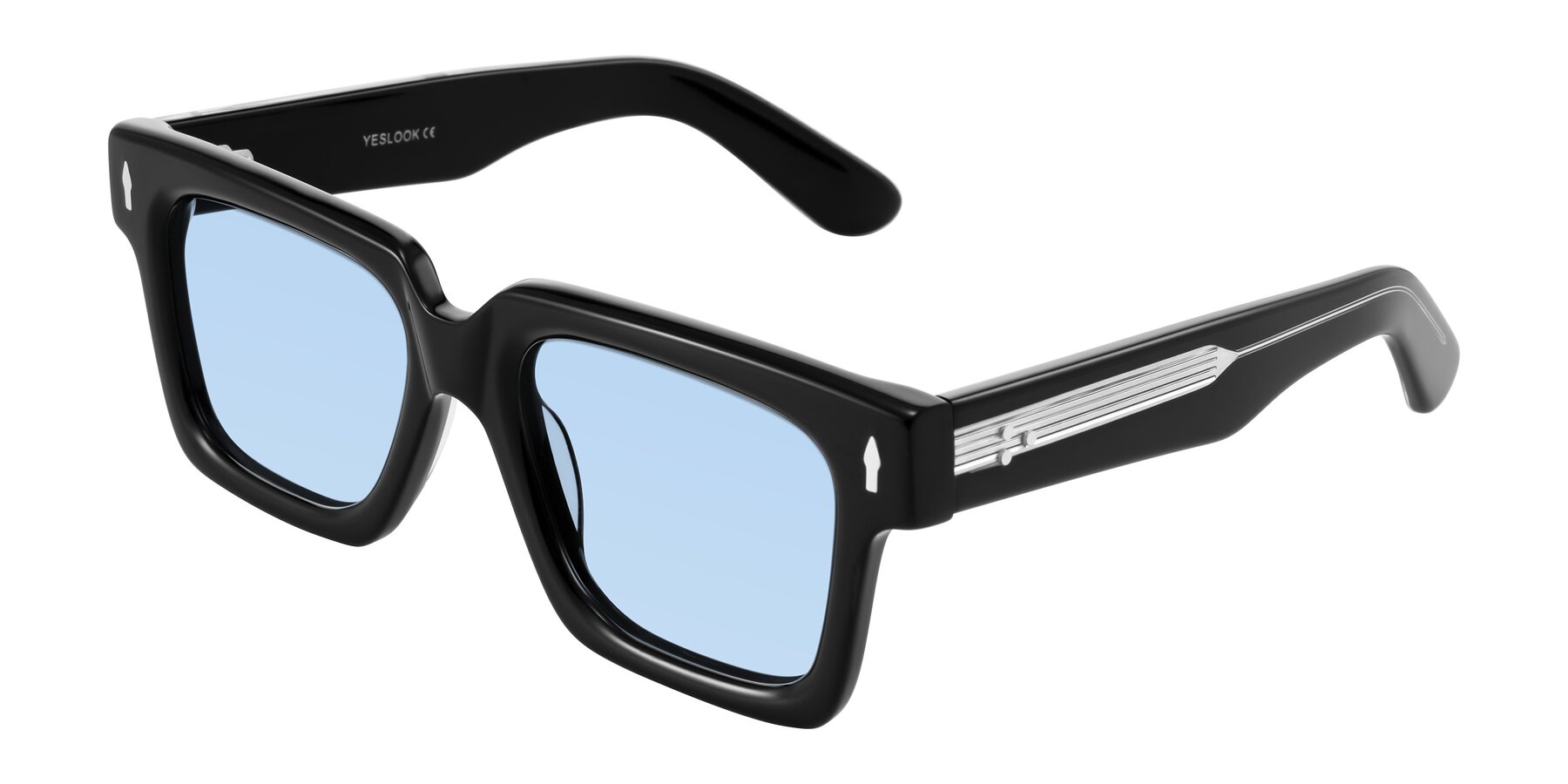 Angle of Phamn in Black with Light Blue Tinted Lenses