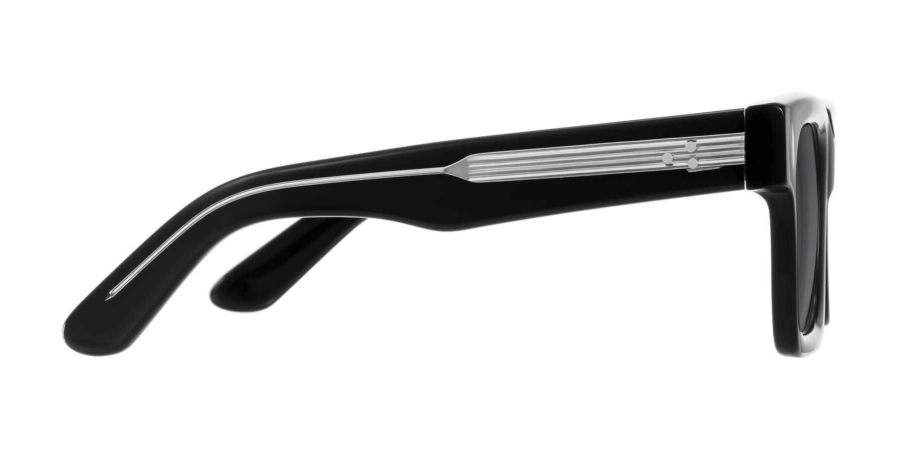 Side of Phamn in Black with Medium Gray Tinted Lenses