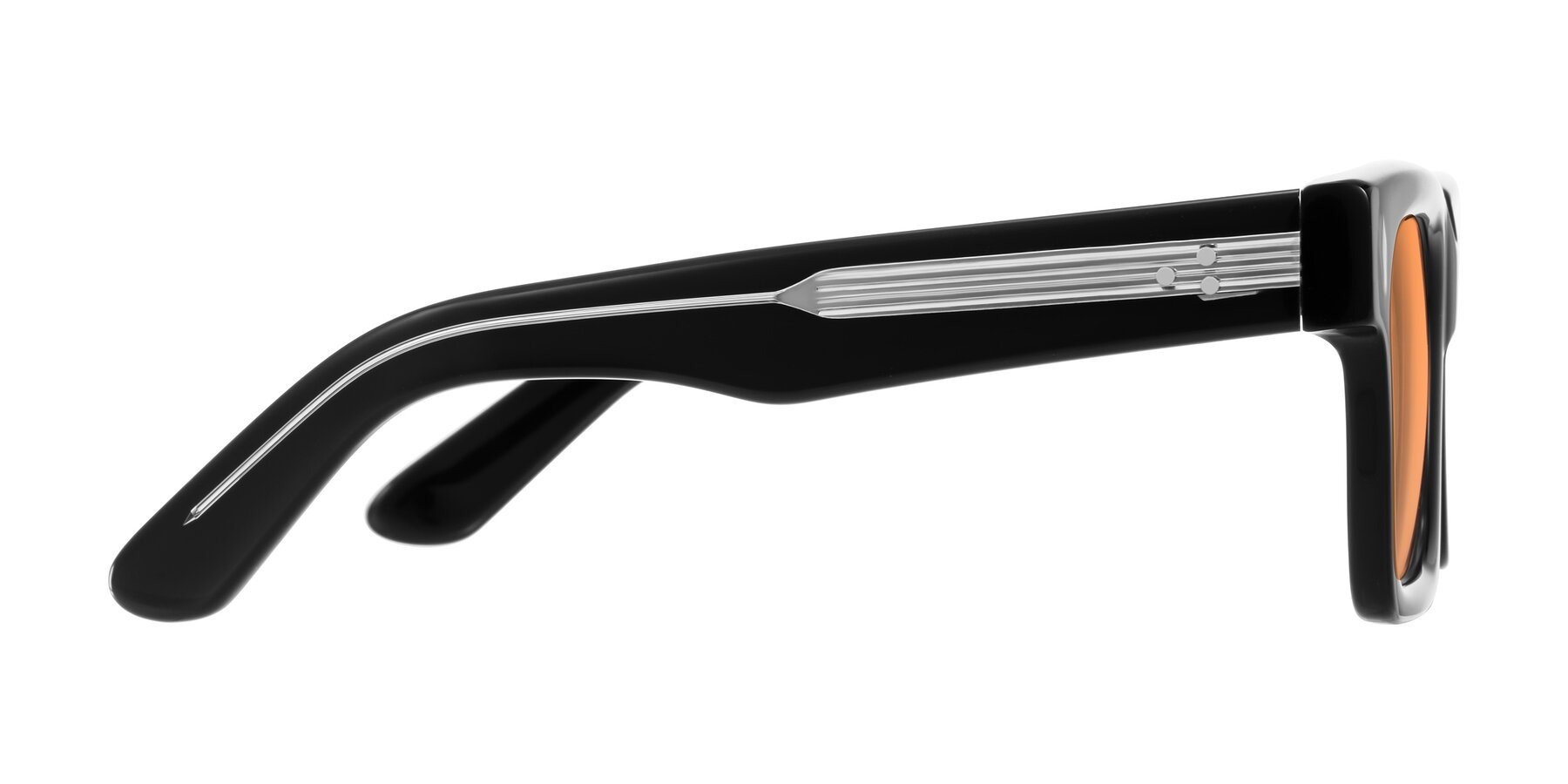 Side of Phamn in Black with Medium Orange Tinted Lenses