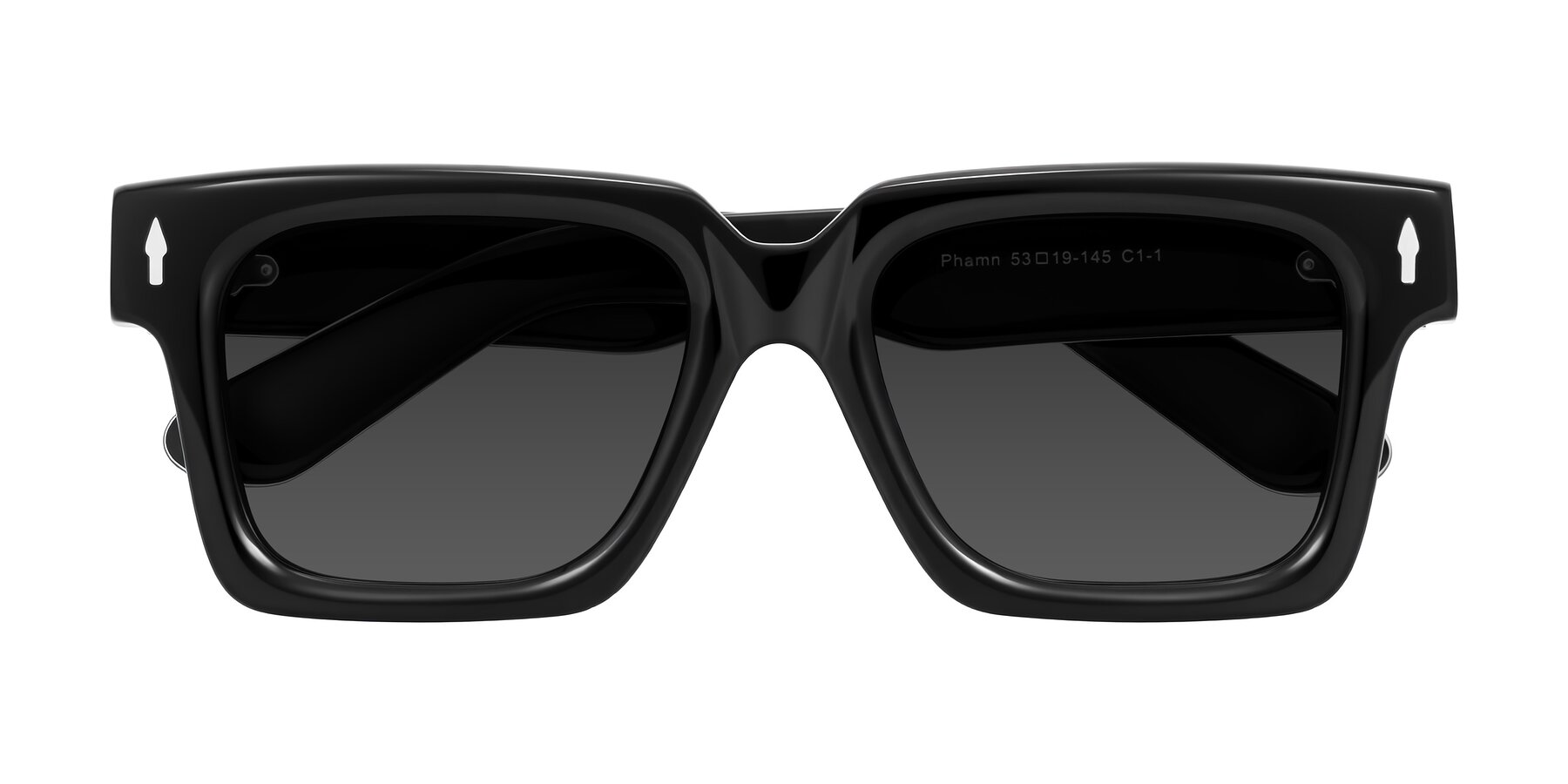 Folded Front of Phamn in Black with Gray Tinted Lenses