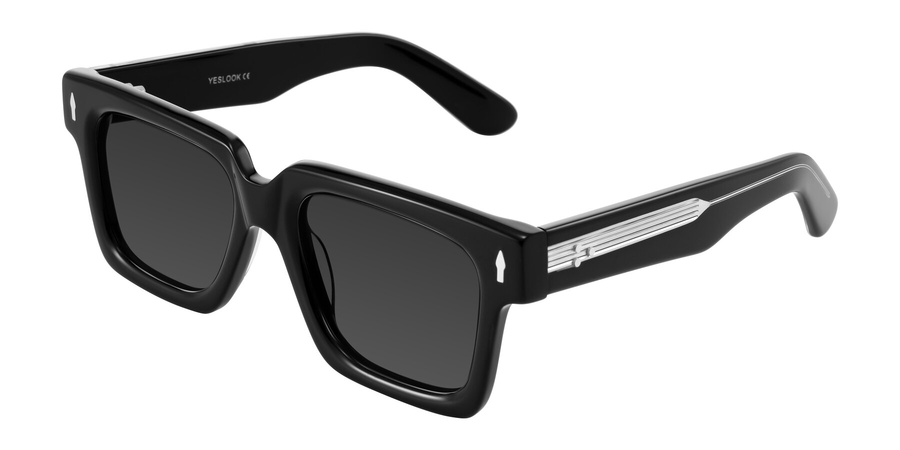 Angle of Phamn in Black with Gray Tinted Lenses