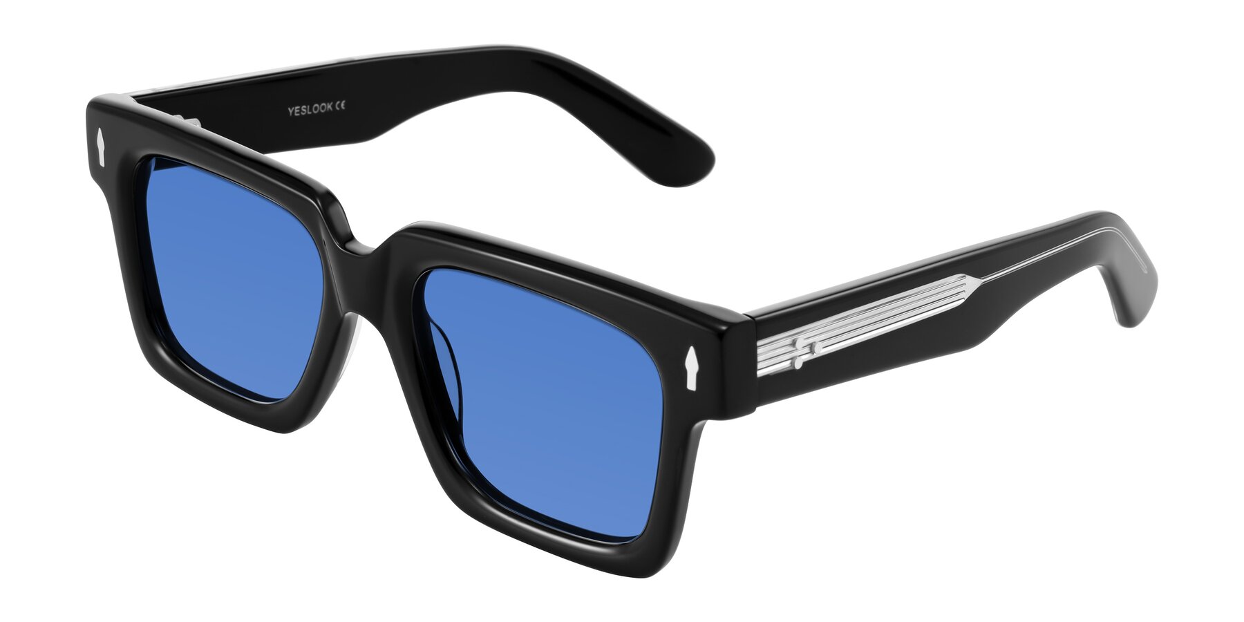 Angle of Phamn in Black with Blue Tinted Lenses