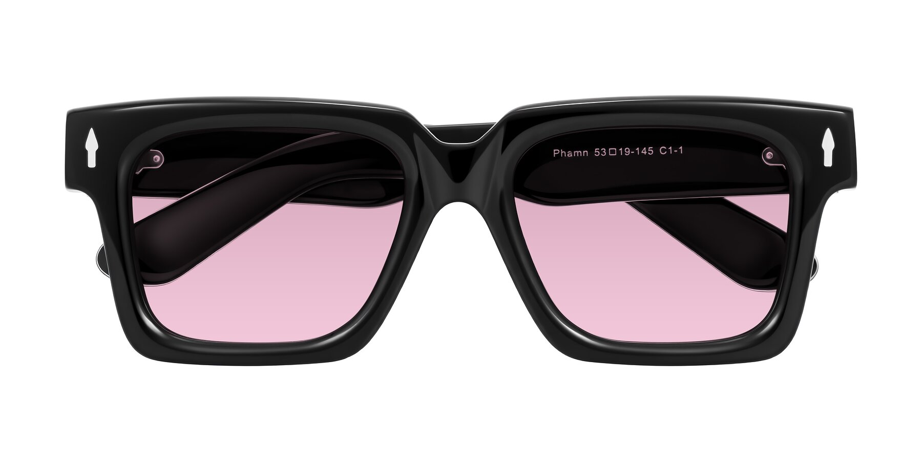 Folded Front of Phamn in Black with Light Wine Tinted Lenses
