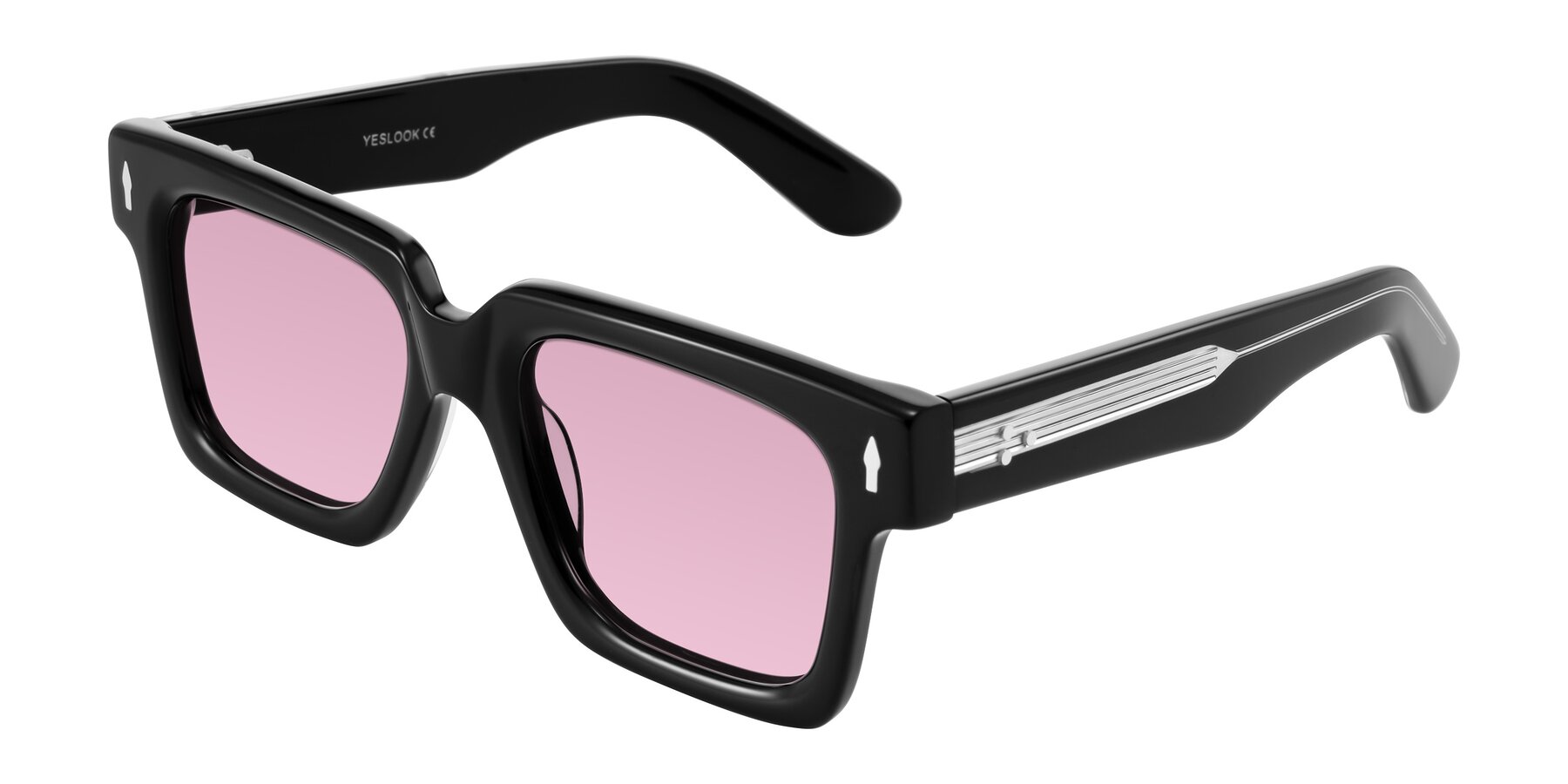 Angle of Phamn in Black with Light Wine Tinted Lenses
