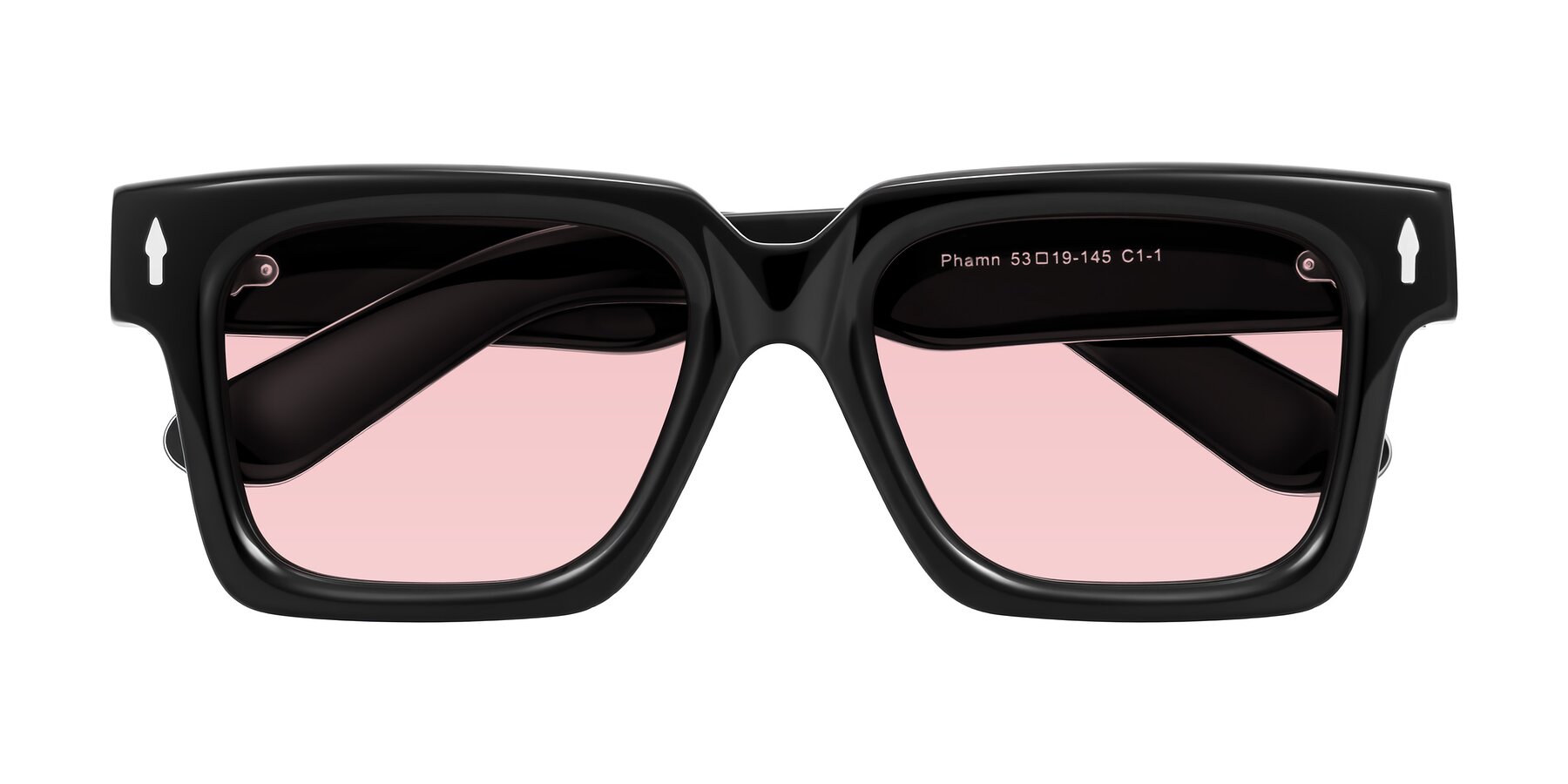 Folded Front of Phamn in Black with Light Garnet Tinted Lenses