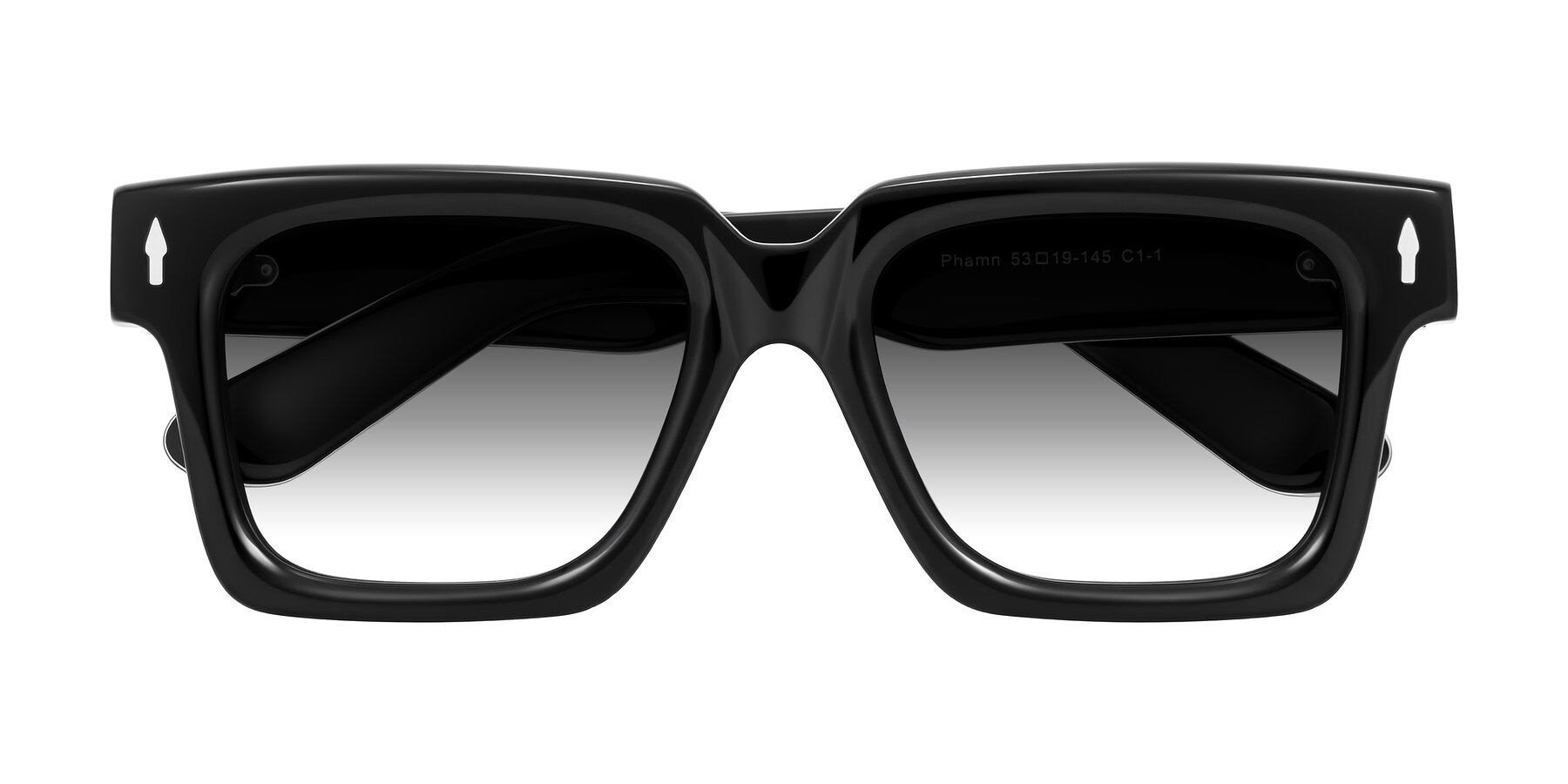 Folded Front of Phamn in Black with Gray Gradient Lenses