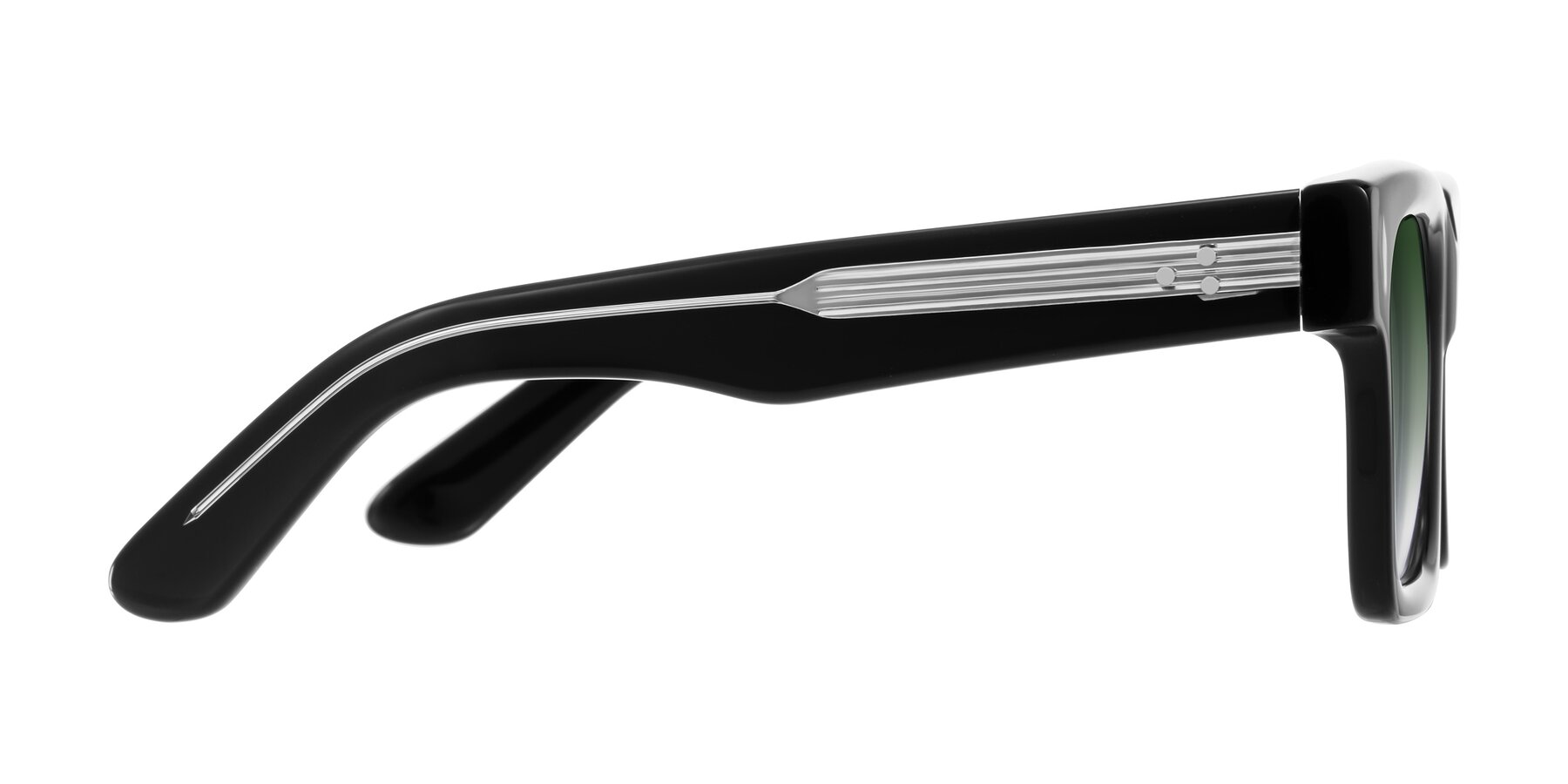 Side of Phamn in Black with Green Gradient Lenses