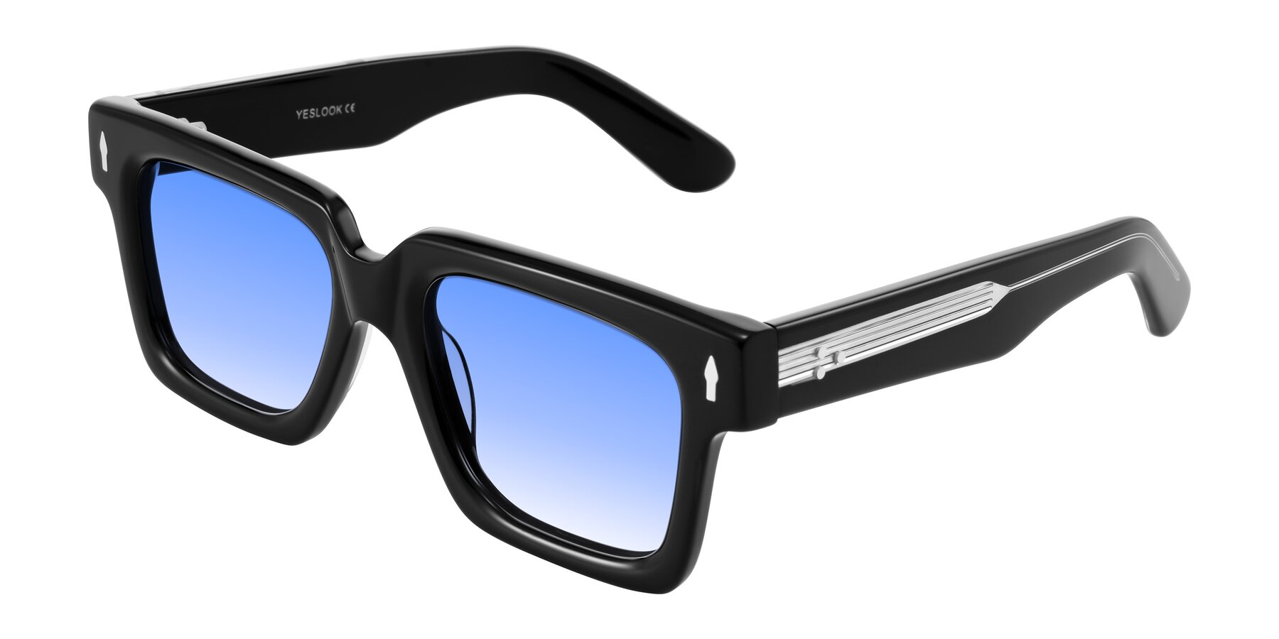 Angle of Phamn in Black with Blue Gradient Lenses