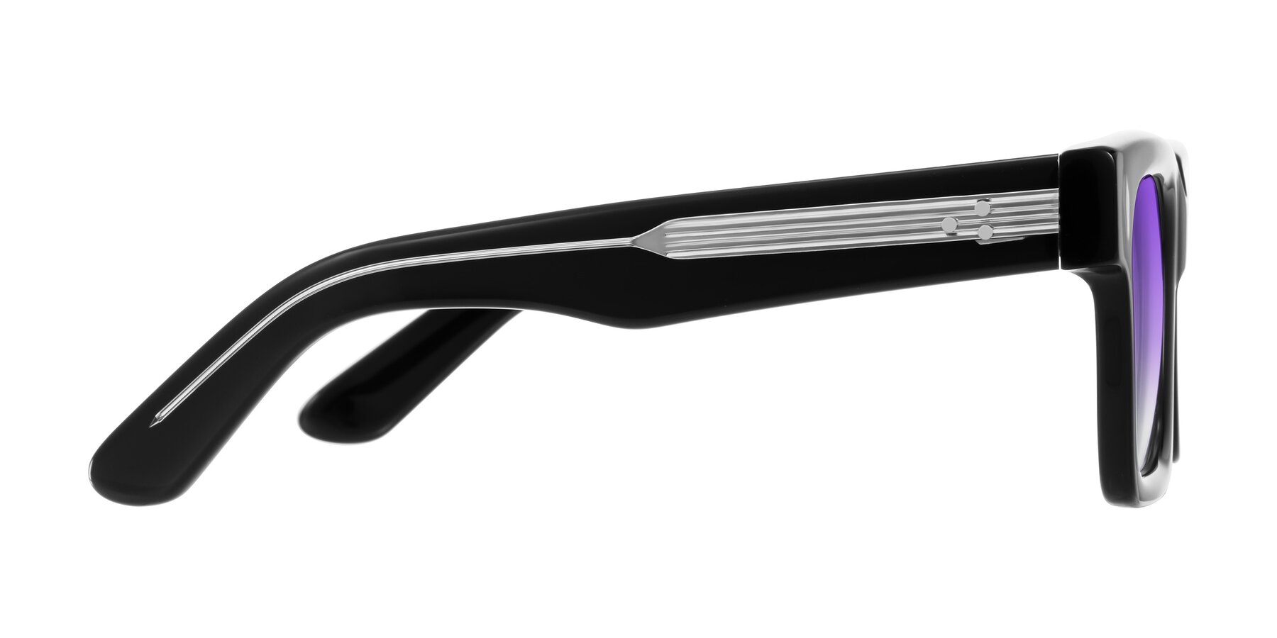 Side of Phamn in Black with Purple Gradient Lenses