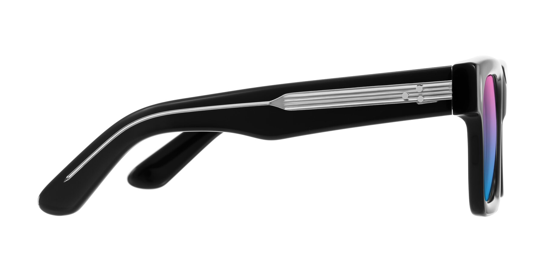 Side of Phamn in Black with Pink / Blue Gradient Lenses