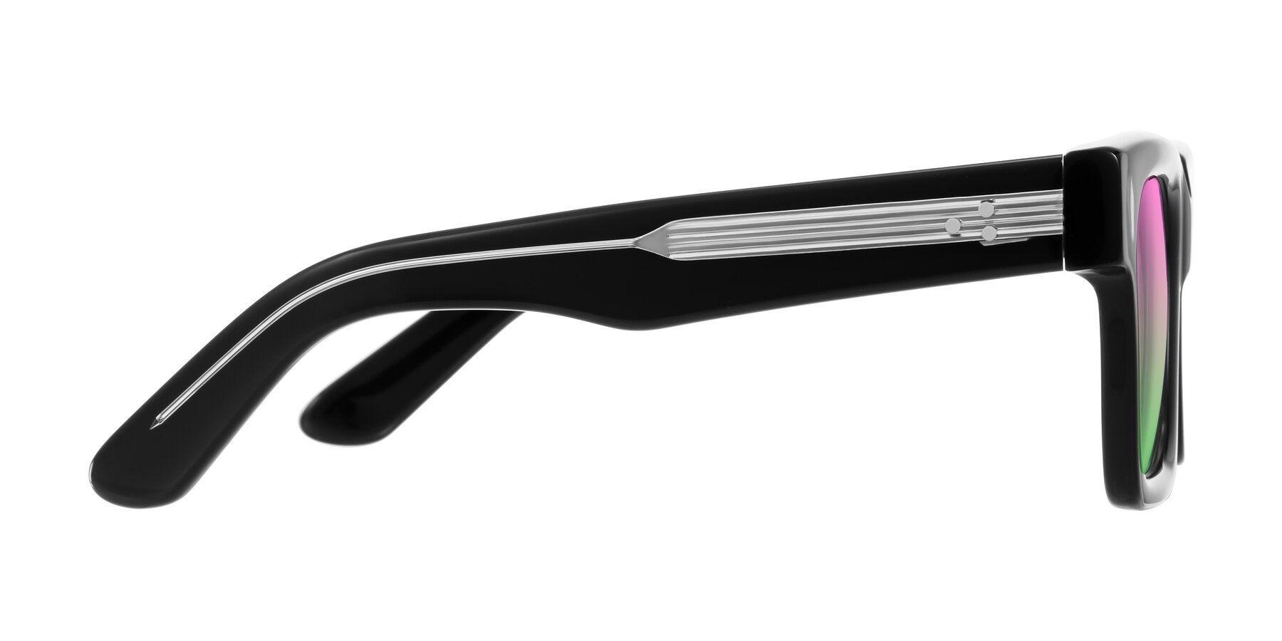 Side of Phamn in Black with Pink / Green Gradient Lenses