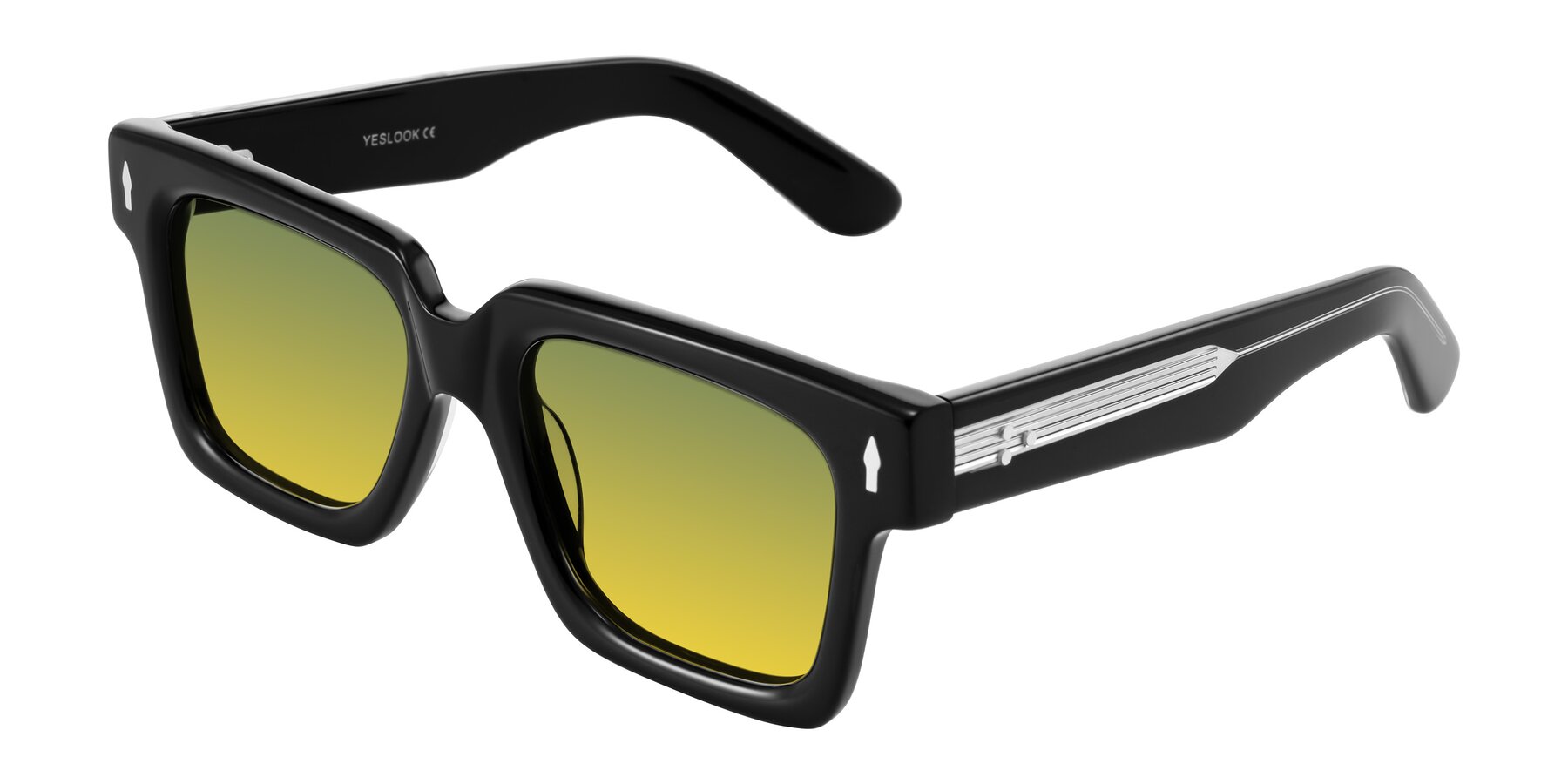 Angle of Phamn in Black with Green / Yellow Gradient Lenses