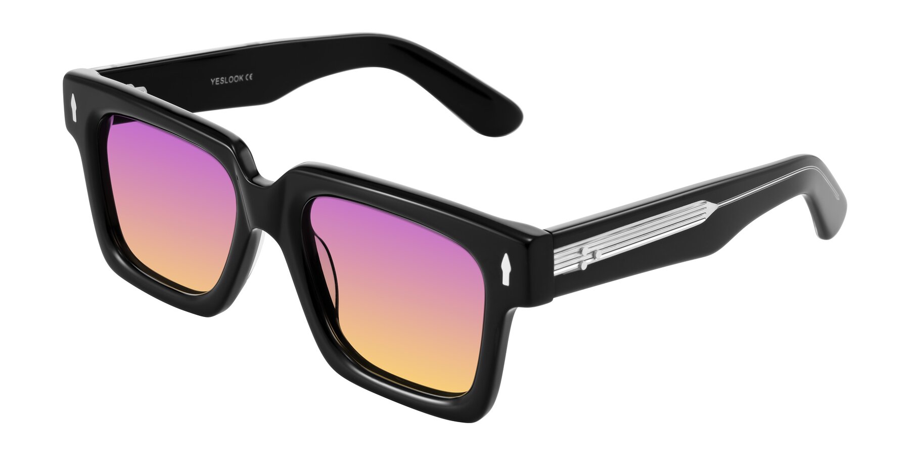 Angle of Phamn in Black with Purple / Yellow Gradient Lenses