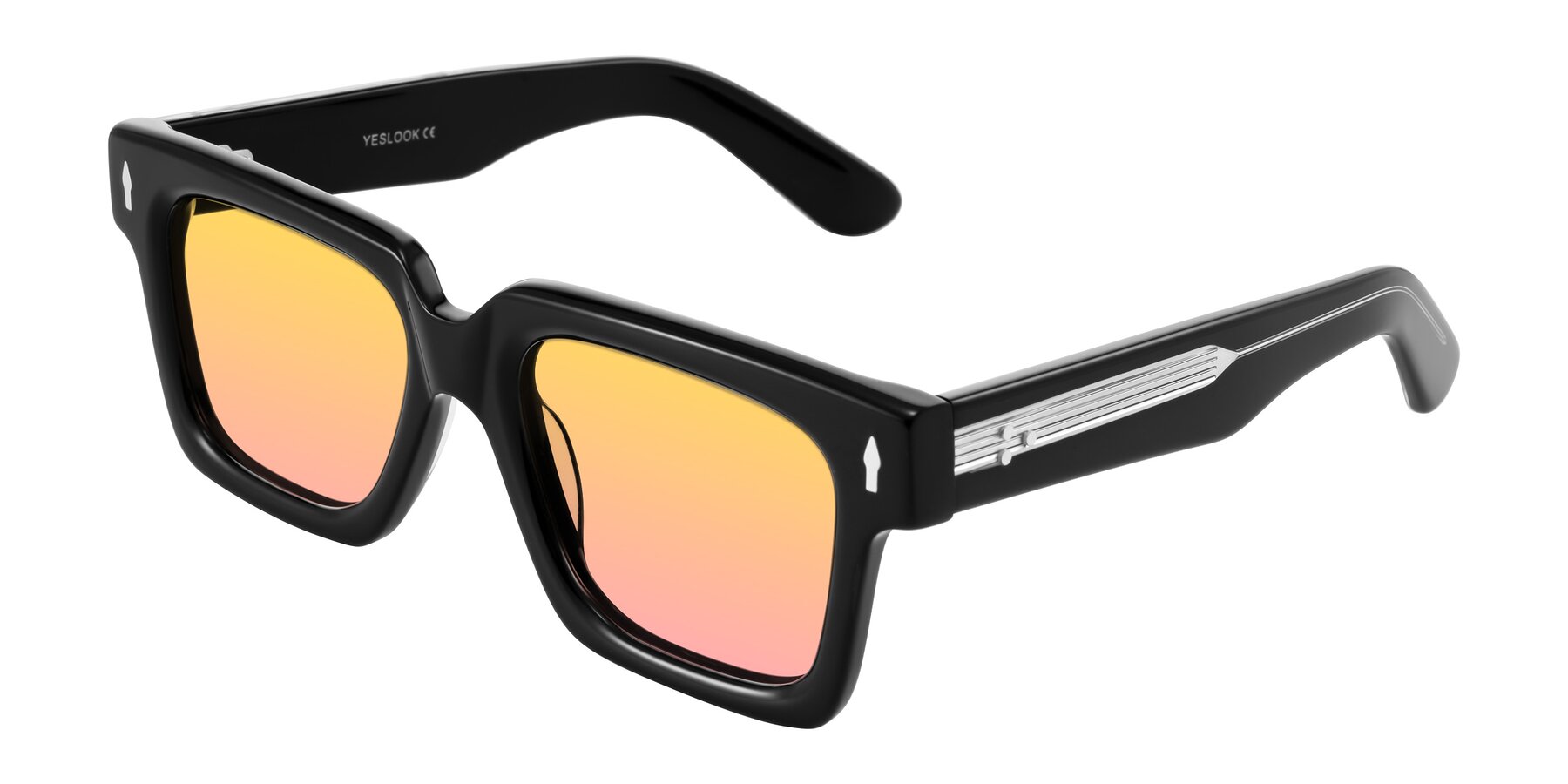 Angle of Phamn in Black with Yellow / Pink Gradient Lenses