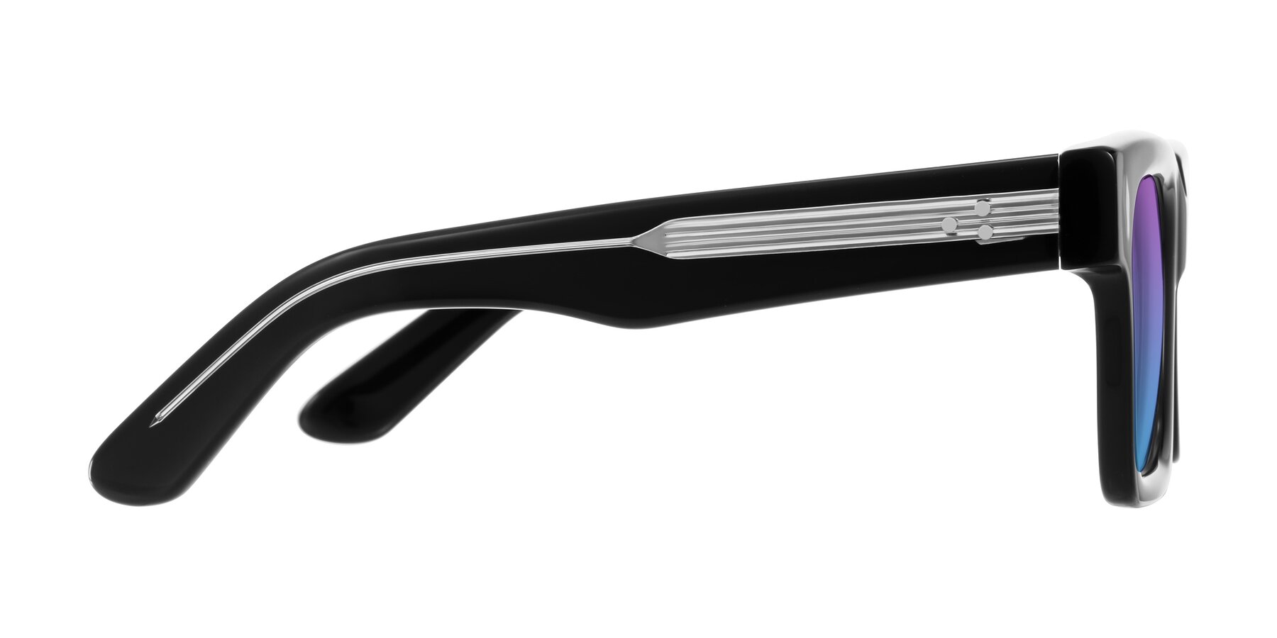 Side of Phamn in Black with Purple / Blue Gradient Lenses