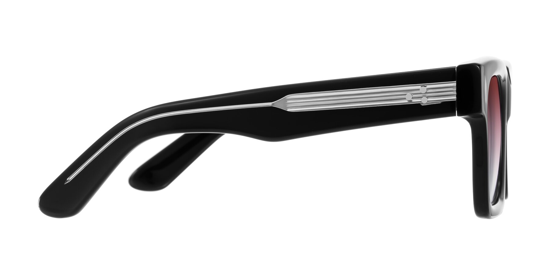 Side of Phamn in Black with Garnet Gradient Lenses