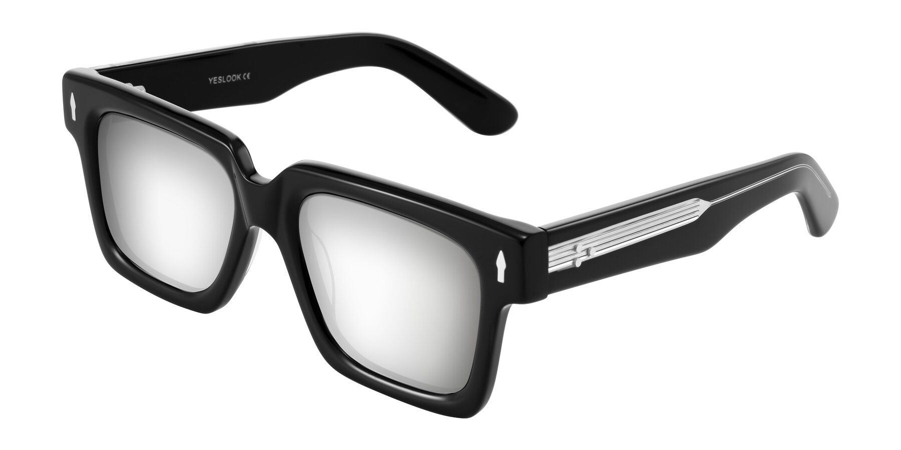 Angle of Phamn in Black with Silver Mirrored Lenses