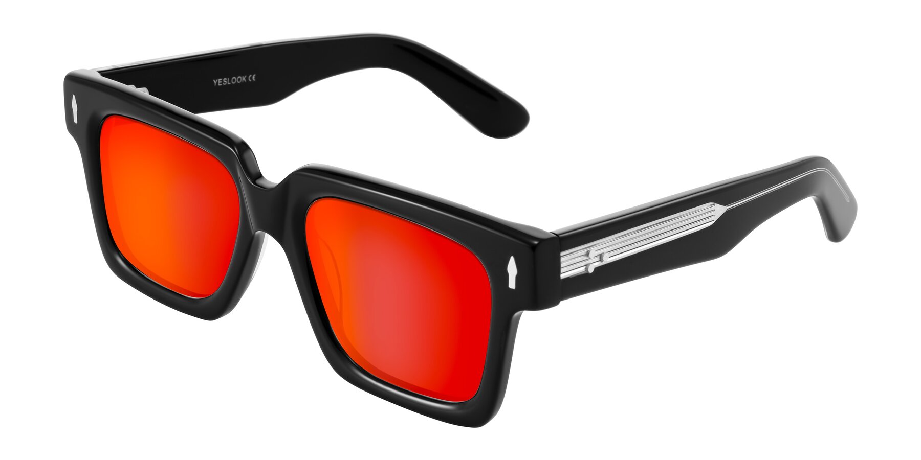 Angle of Phamn in Black with Red Gold Mirrored Lenses