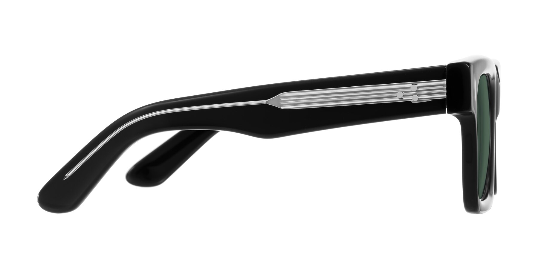 Side of Phamn in Black with Green Polarized Lenses
