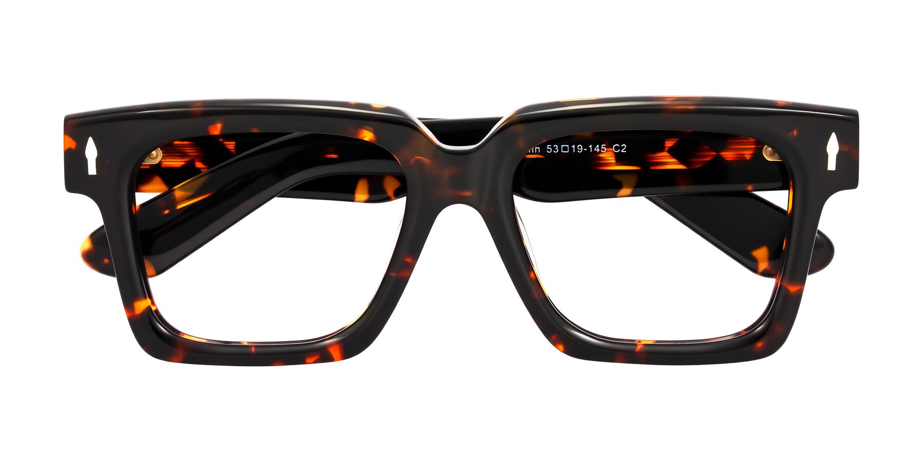 Folded Front of Phamn in Tortoise with Clear Reading Eyeglass Lenses