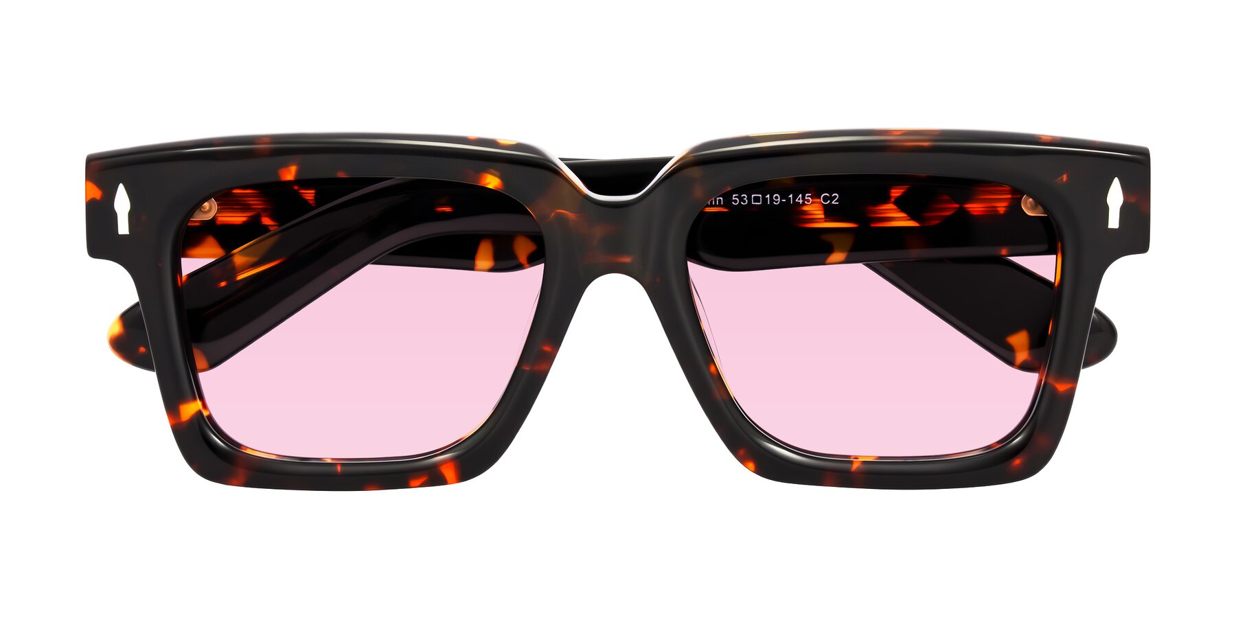 Folded Front of Phamn in Tortoise with Light Pink Tinted Lenses