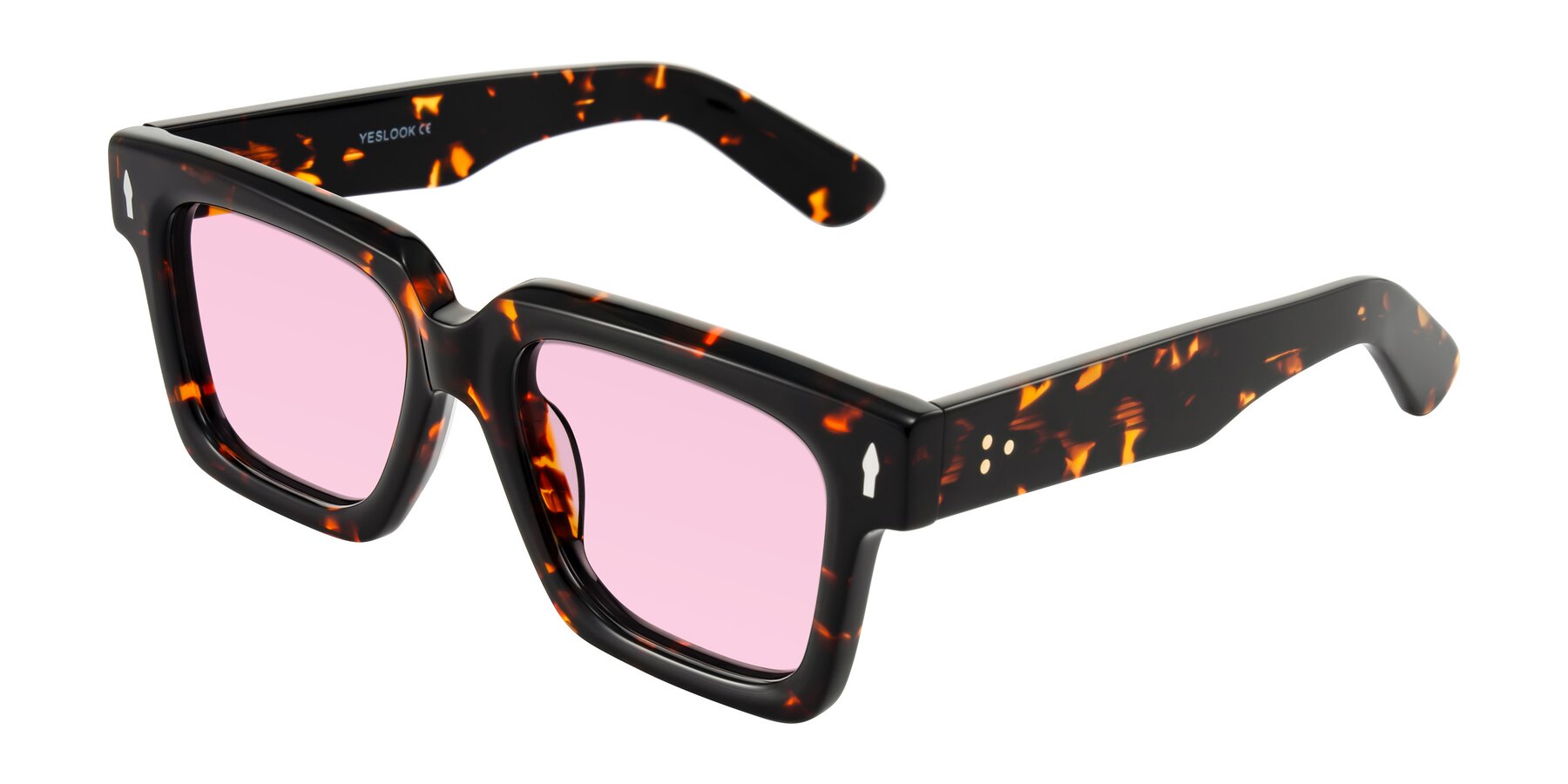 Angle of Phamn in Tortoise with Light Pink Tinted Lenses