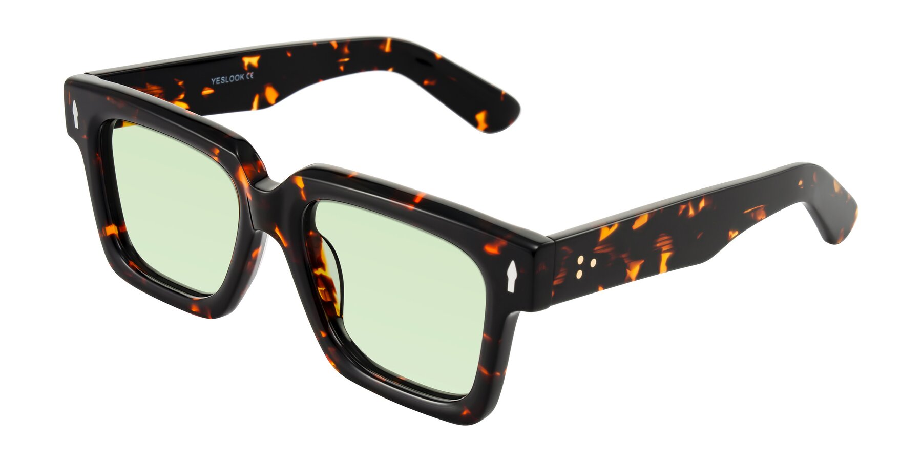 Angle of Phamn in Tortoise with Light Green Tinted Lenses