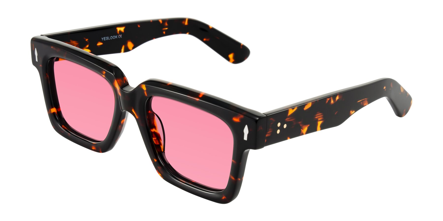 Angle of Phamn in Tortoise with Pink Tinted Lenses