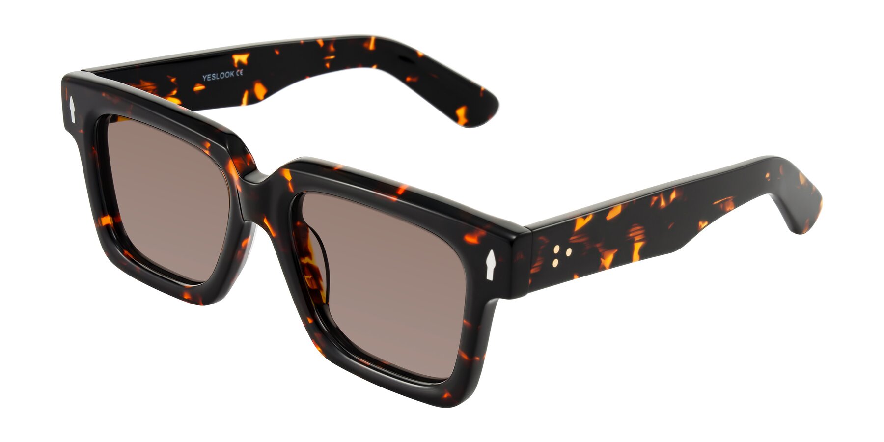 Angle of Phamn in Tortoise with Medium Brown Tinted Lenses