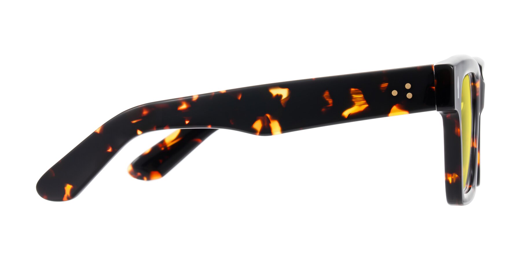 Side of Phamn in Tortoise with Medium Yellow Tinted Lenses