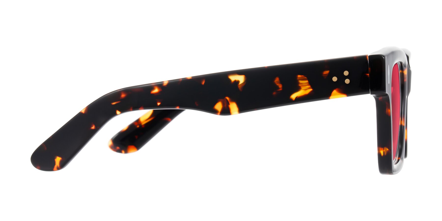 Side of Phamn in Tortoise with Red Tinted Lenses