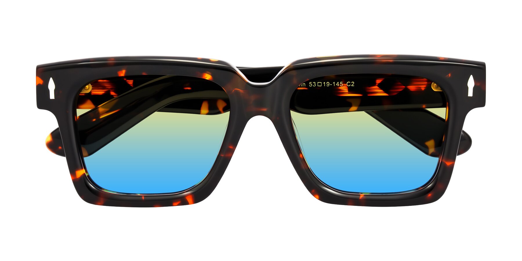 Folded Front of Phamn in Tortoise with Yellow / Blue Gradient Lenses