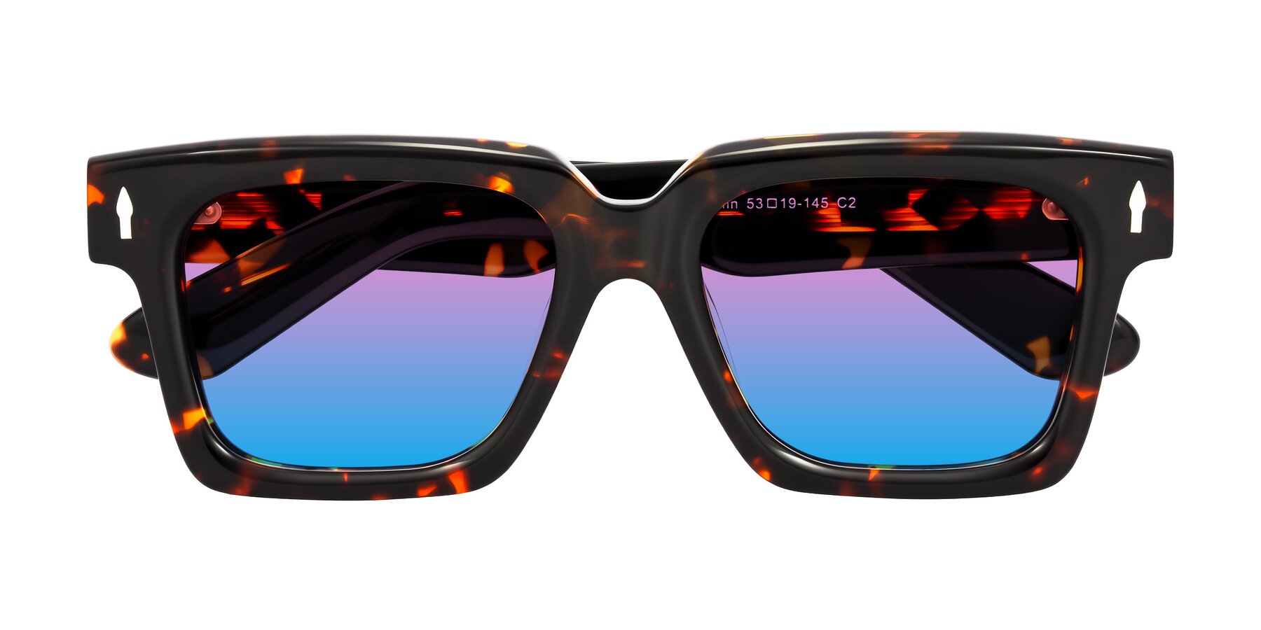 Folded Front of Phamn in Tortoise with Pink / Blue Gradient Lenses
