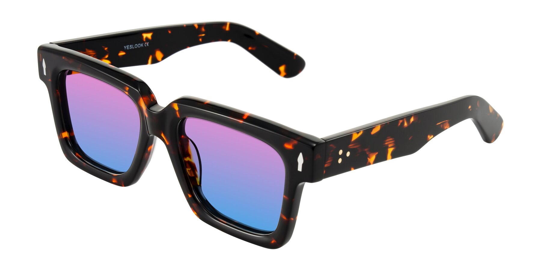 Angle of Phamn in Tortoise with Pink / Blue Gradient Lenses