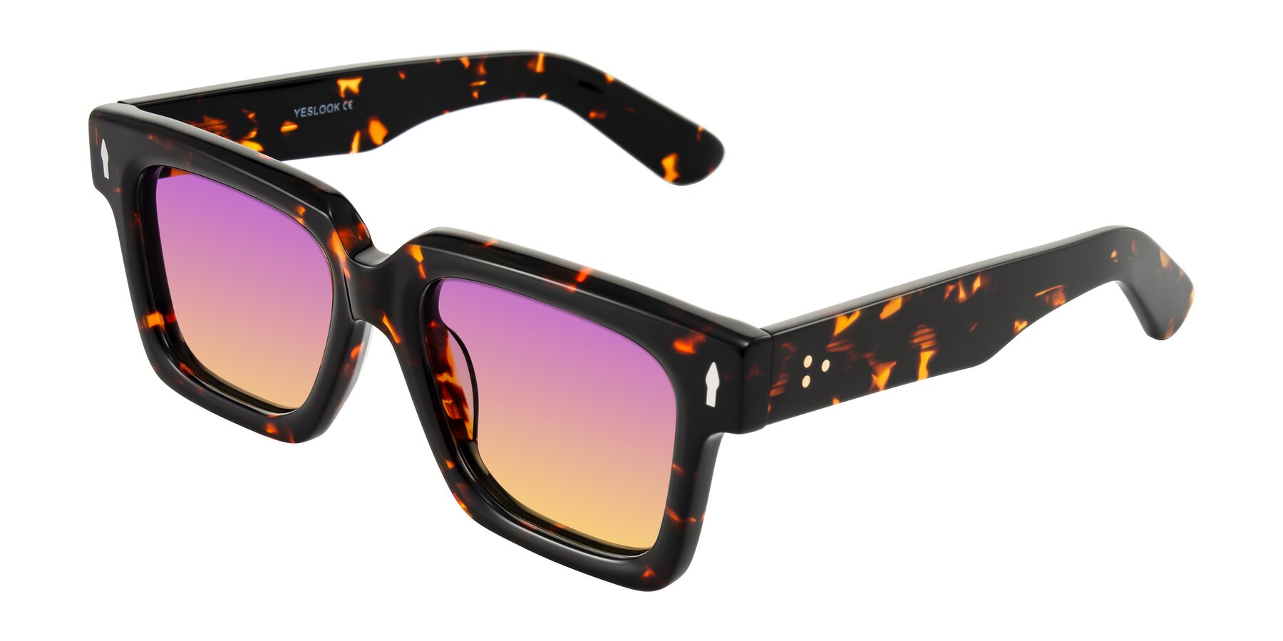 Angle of Phamn in Tortoise with Purple / Yellow Gradient Lenses