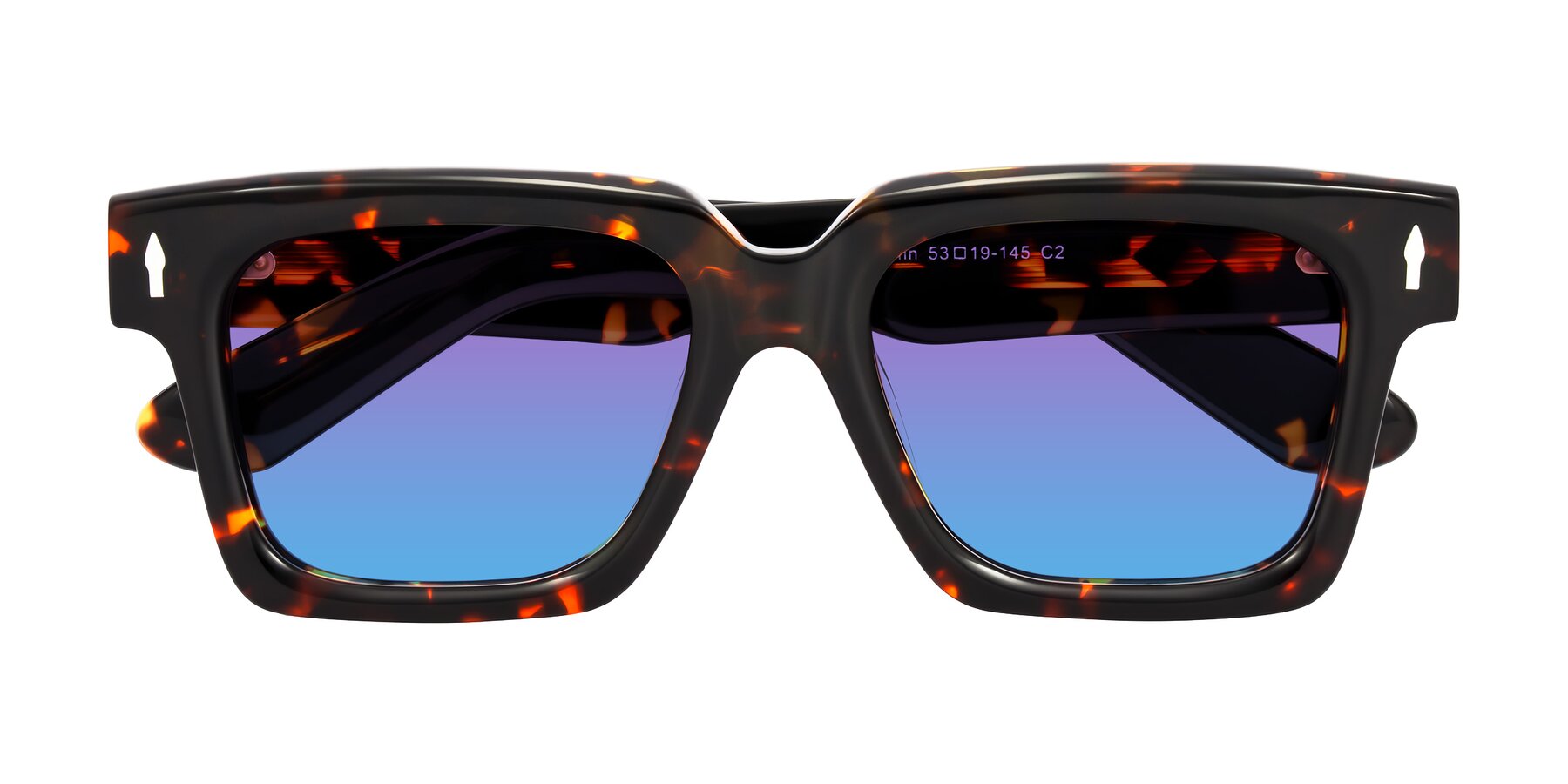 Folded Front of Phamn in Tortoise with Purple / Blue Gradient Lenses