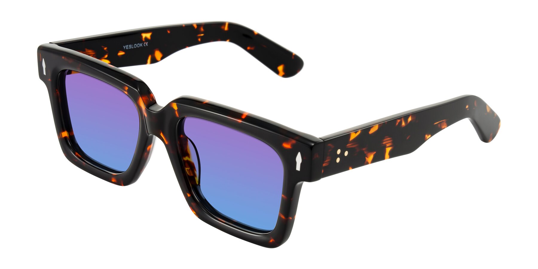Angle of Phamn in Tortoise with Purple / Blue Gradient Lenses
