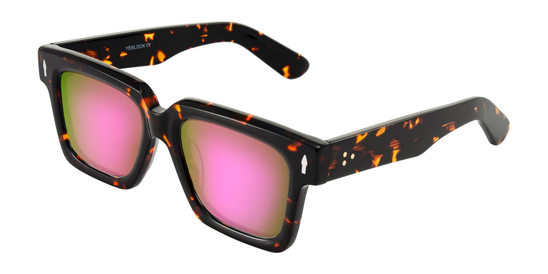 Angle of Phamn in Tortoise with Pink Mirrored Lenses