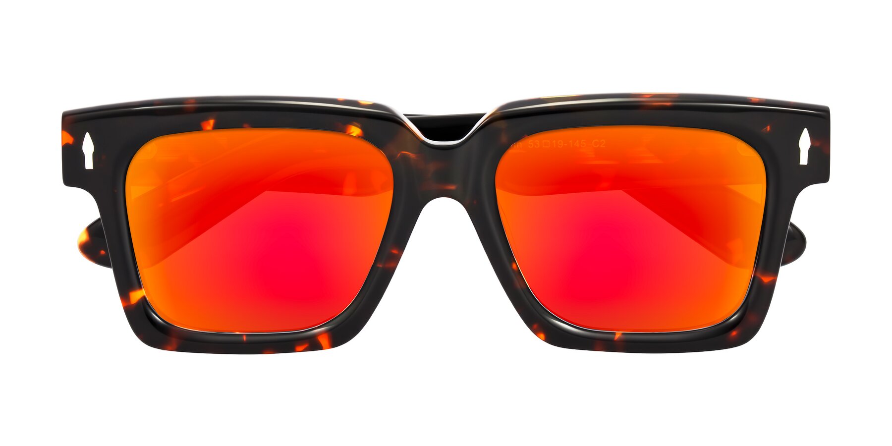 Folded Front of Phamn in Tortoise with Red Gold Mirrored Lenses