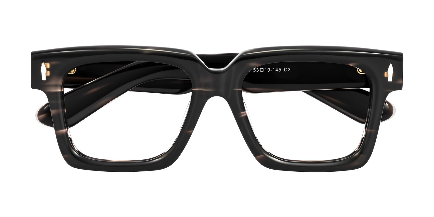 Phamn - Dark Gray Striped Eyeglasses