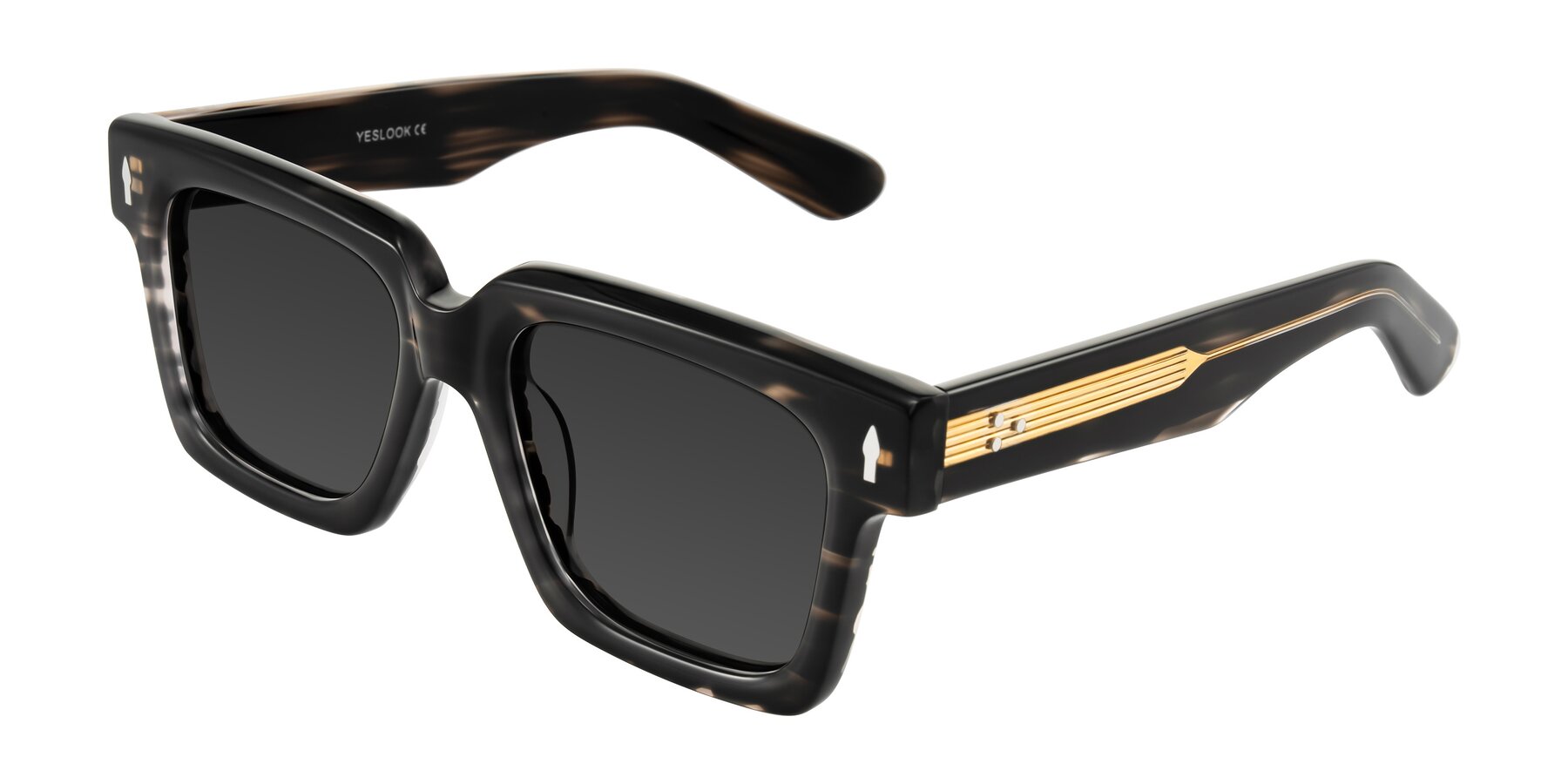 Angle of Phamn in Dark Gray Striped with Gray Tinted Lenses