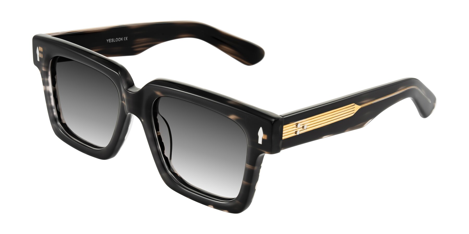 Angle of Phamn in Dark Gray Striped with Gray Gradient Lenses