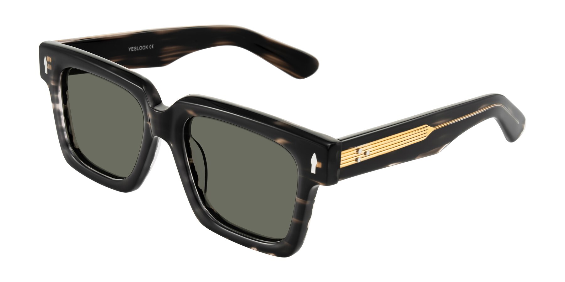 Angle of Phamn in Dark Gray Striped with Gray Polarized Lenses