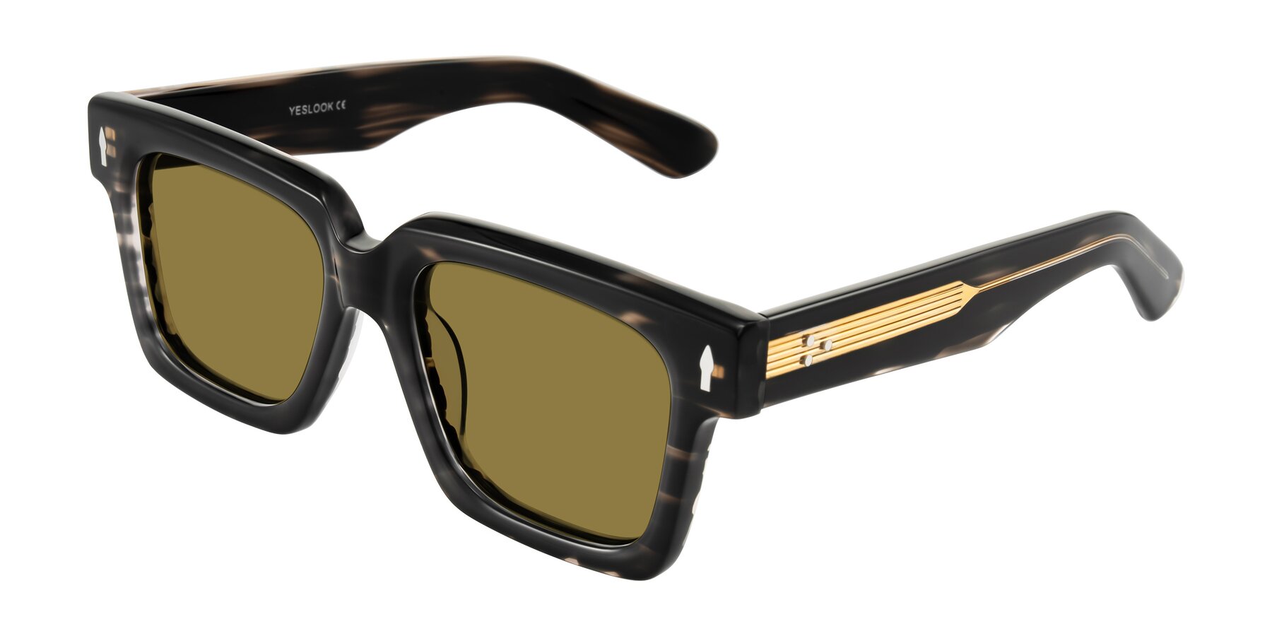 Angle of Phamn in Dark Gray Striped with Brown Polarized Lenses