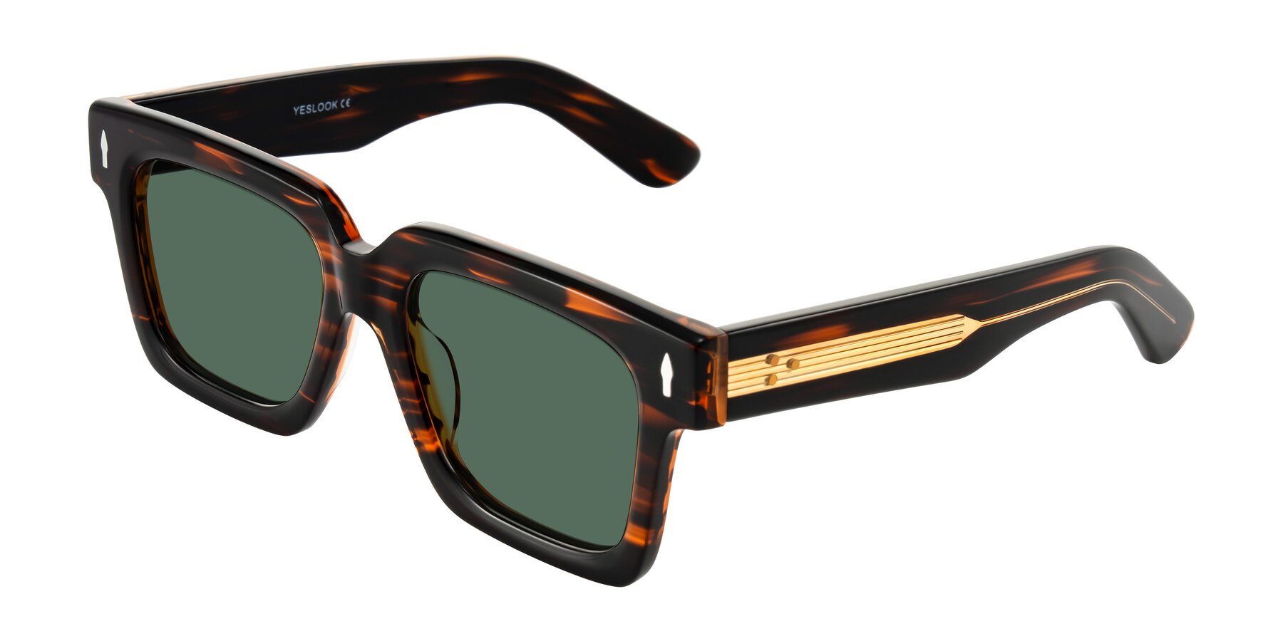 Angle of Phamn in Dark Brown Striped with Green Polarized Lenses