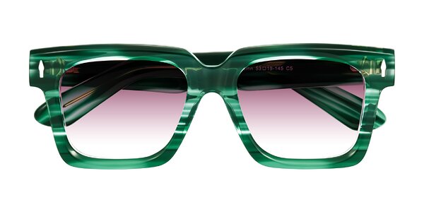 Front of Phamn in Dark Green Striped