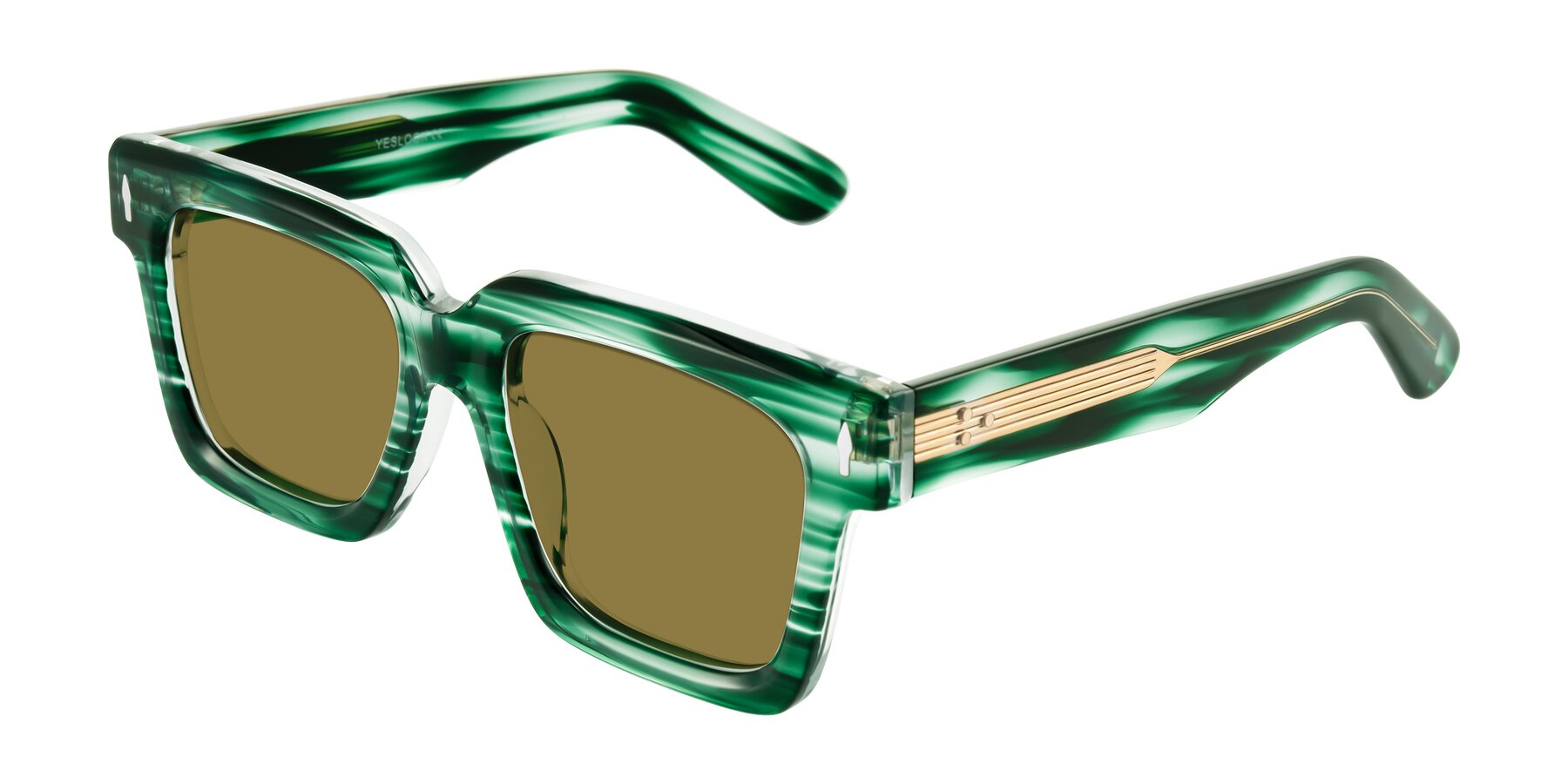 Angle of Phamn in Dark Green Striped with Brown Polarized Lenses